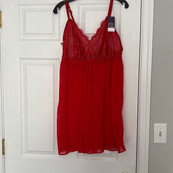 Cacique red sexy babydoll and G string set size 22/24 - Picture 1 of 5